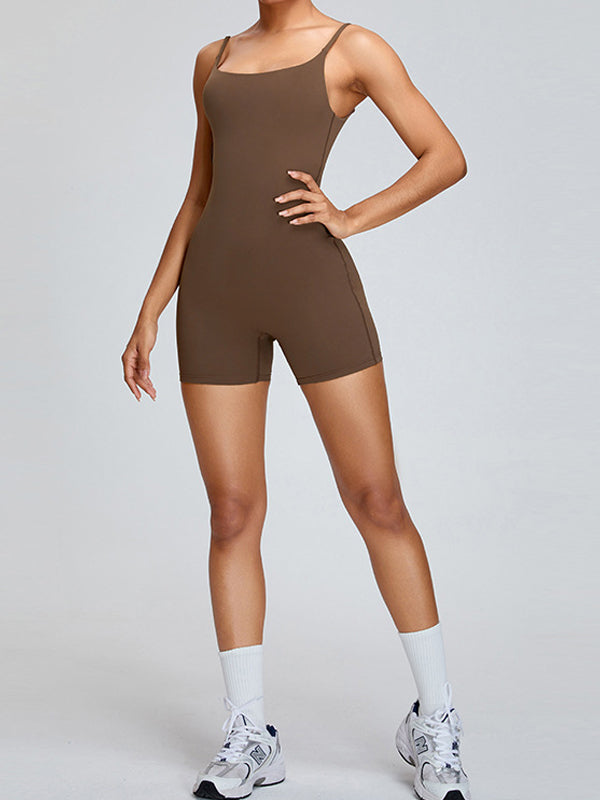 ZASUWA Female Backless U Collar Quick Dry Nude Sensation Romper