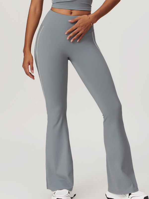 ZASUWA Female Flare Hip-lift High-waisted Split Pants
