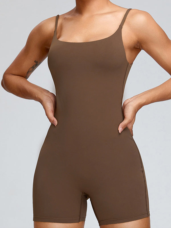 ZASUWA Female Backless U Collar Quick Dry Nude Sensation Romper