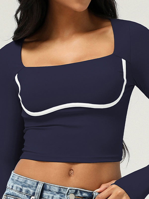 ZASUWA Female Square Collar with Chest Pads Thumbholes Long Sleeves