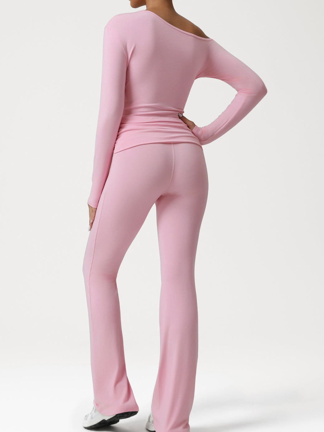 ZASUWA Female Solid Color Casual Folds Buttons Tracksuit