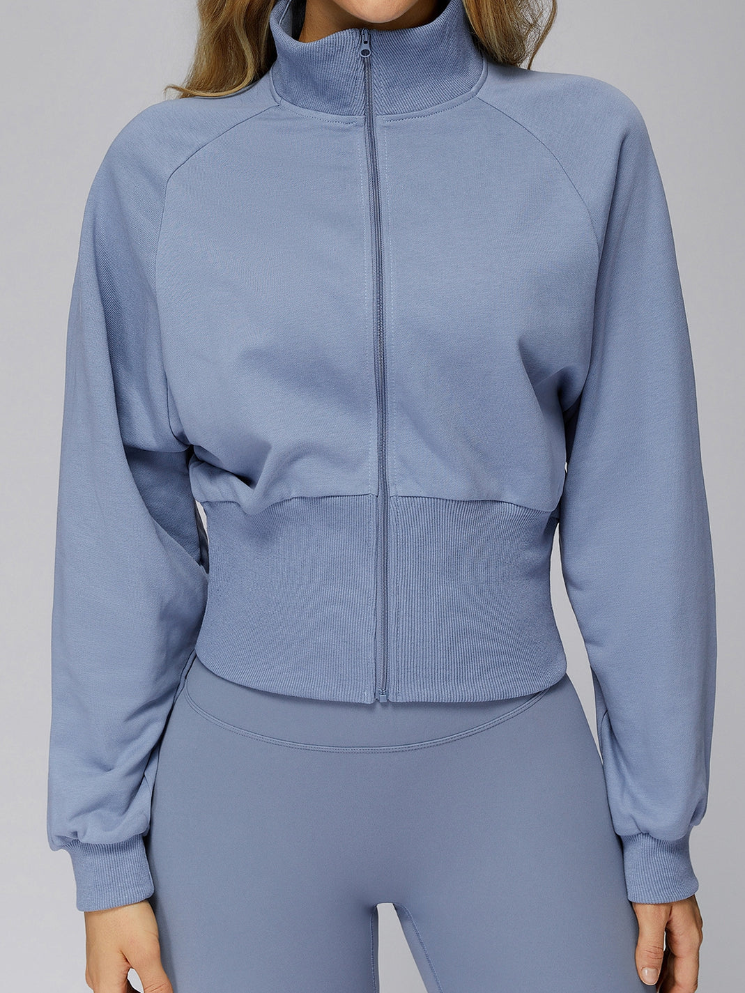 ZASUWA Female Zipper Stand Up Collar Windproof Jacket