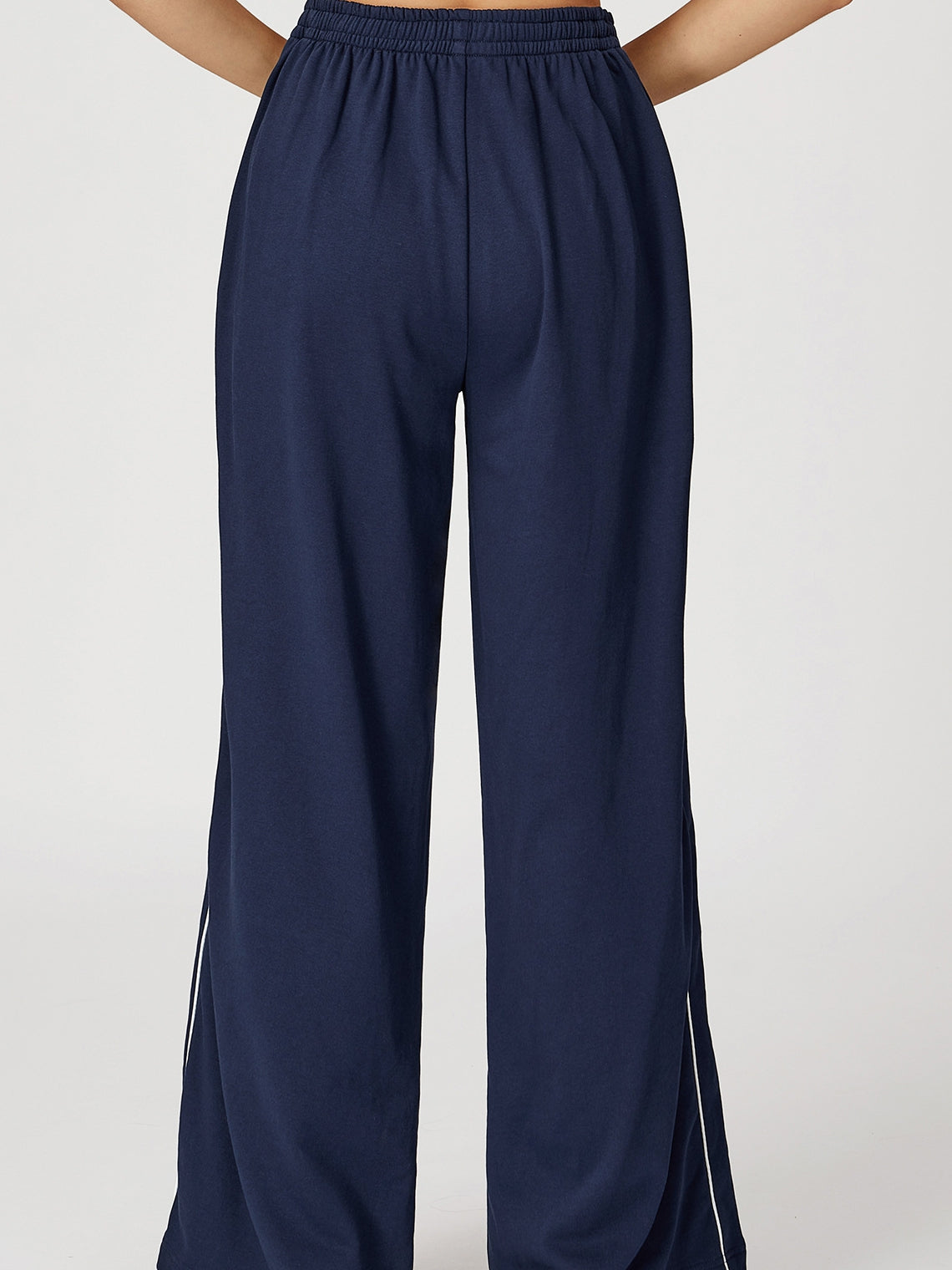ZASUWA Female Casual Loose Contrast Color Stripe High-rise Pants