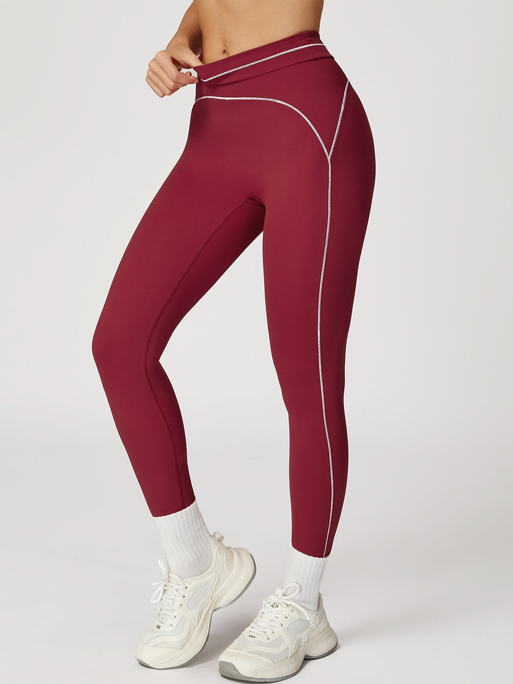 ZASUWA Female Contrast Color Stripes Booty Leggings