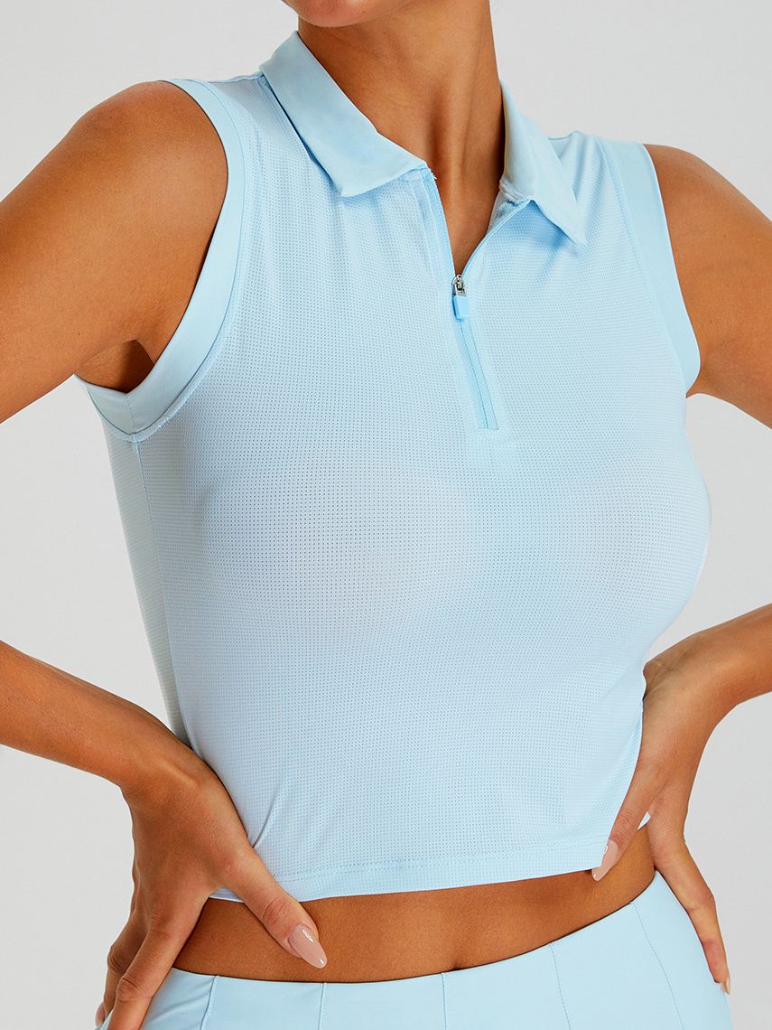 ZASUWA Female Stand Up Collar Zipper Quick Dry Tank