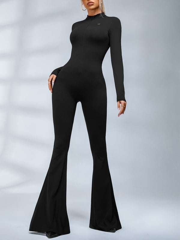 ?ZASUWA Female Trendy Zipper Flare Body-fit Jumpsuit
