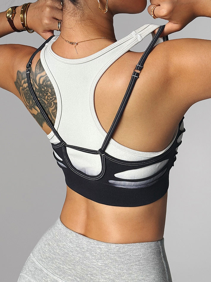 ZASUWA Female Two-piece Hollow Out Quick Dry Sports Bras