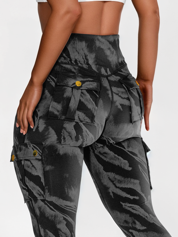 ZASUWA Female Unique Print Pocket Cargo Leggings