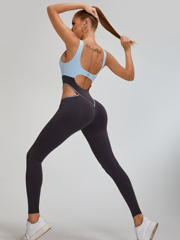 ?ZASUWA Female Sexy Contrast Color Unique Cutout Jumpsuit
