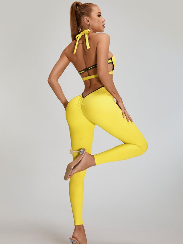 ?ZASUWA Female Sexy Contrast Color Stripe Hollow Out Jumpsuit