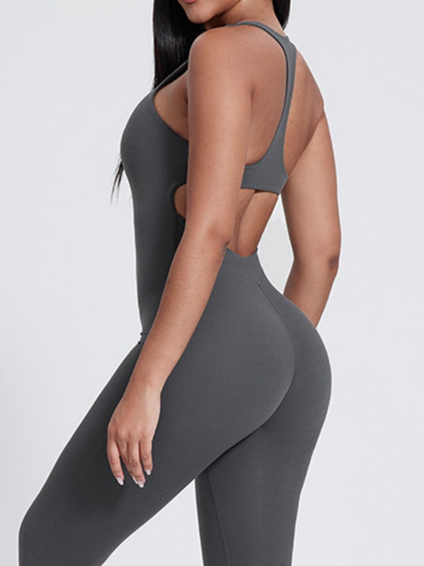 ZASUWA Female Sexy Cutout Zipper Booty Jumpsuit