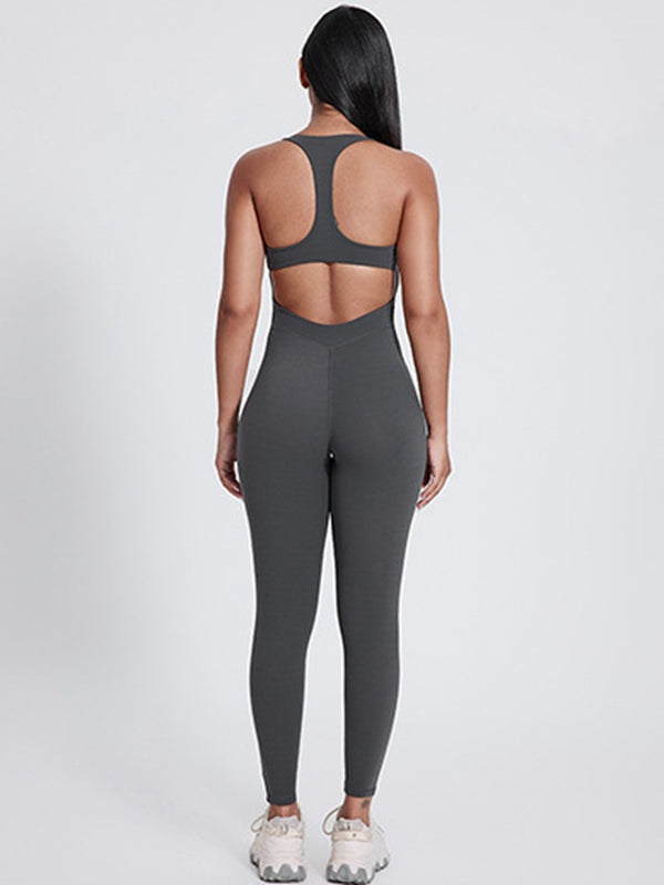 ZASUWA Female Sexy Cutout Zipper Booty Jumpsuit