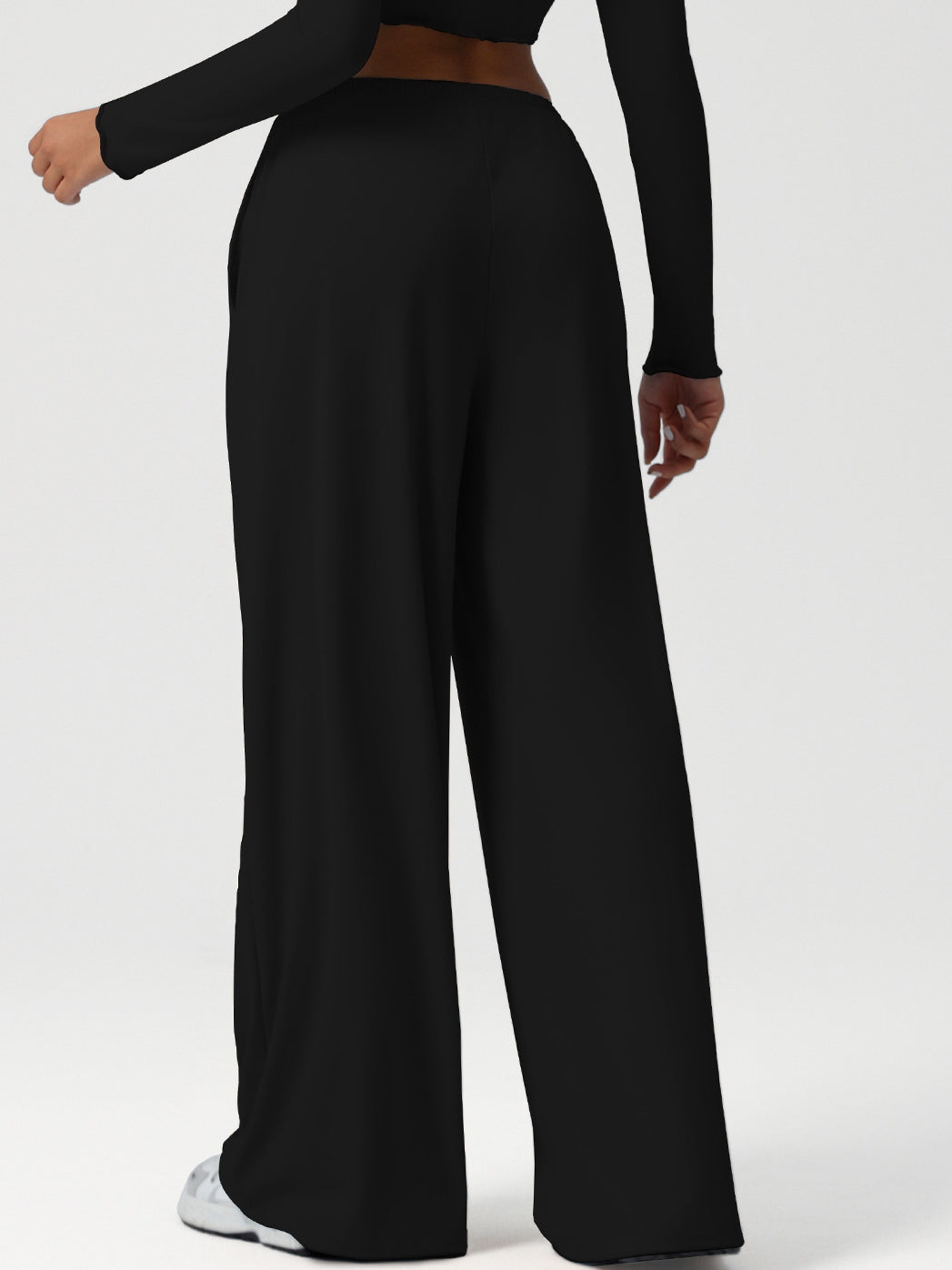 ZASUWA Female Drawstring Pocket Solid Color Casual Pants