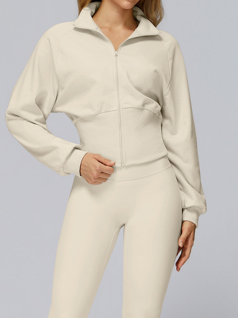 ZASUWA Female Zipper Stand Up Collar Windproof Jacket