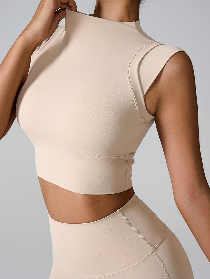 ZASUWA Female Solid Color Basic Must-have Cropped Short Sleeves