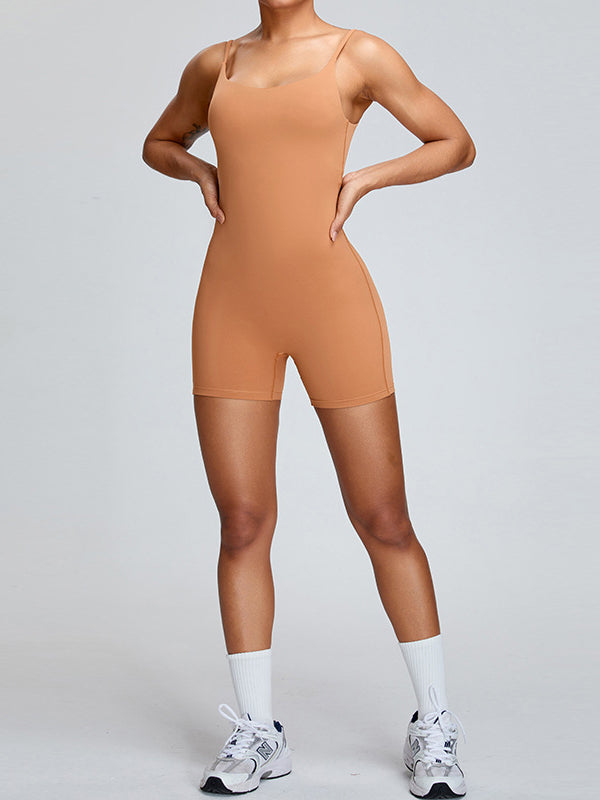 ZASUWA Female Backless U Collar Quick Dry Nude Sensation Romper