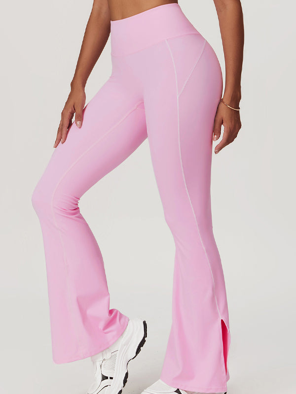 ZASUWA Female Flare Hip-lift High-waisted Split Pants