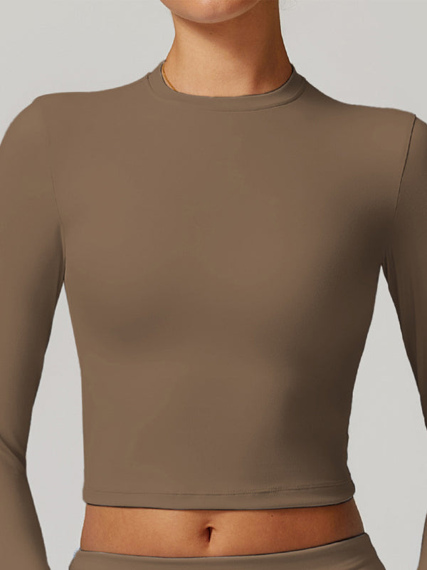 ZASUWA Female Solid Color Quick Dry Elastic Tight Long Sleeves
