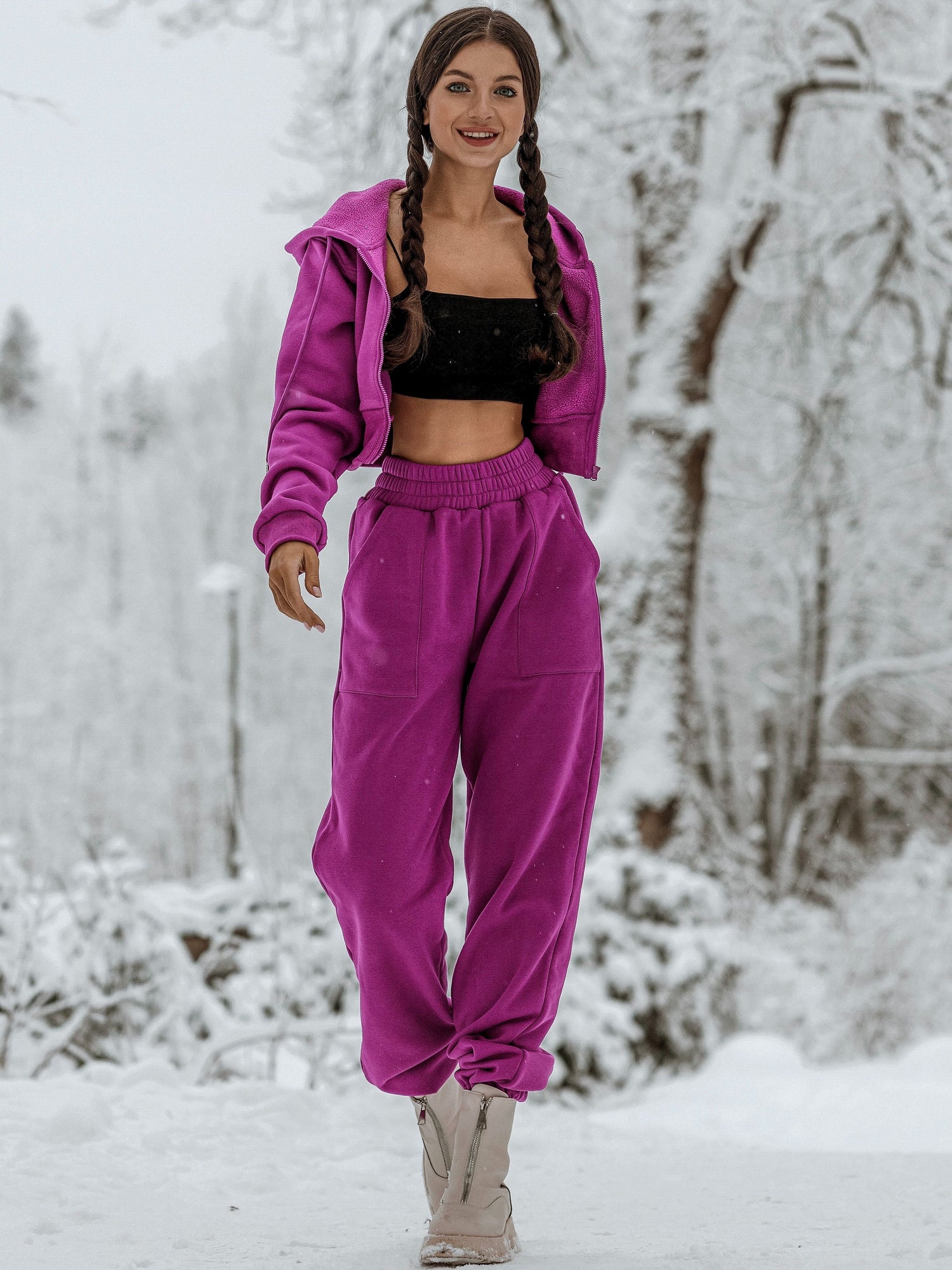ZASUWA Female Zipper Drawstring Cropped Hoodies X ANECHKAANNN ⭐