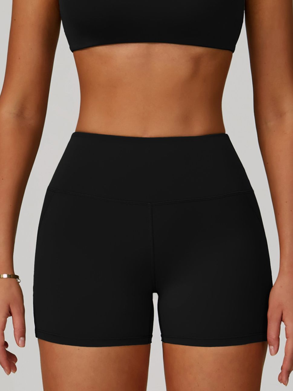 ZASUWA Female Cross Back V-neck with Chest Pads Quick Dry Push Up Design Short Tracksuit