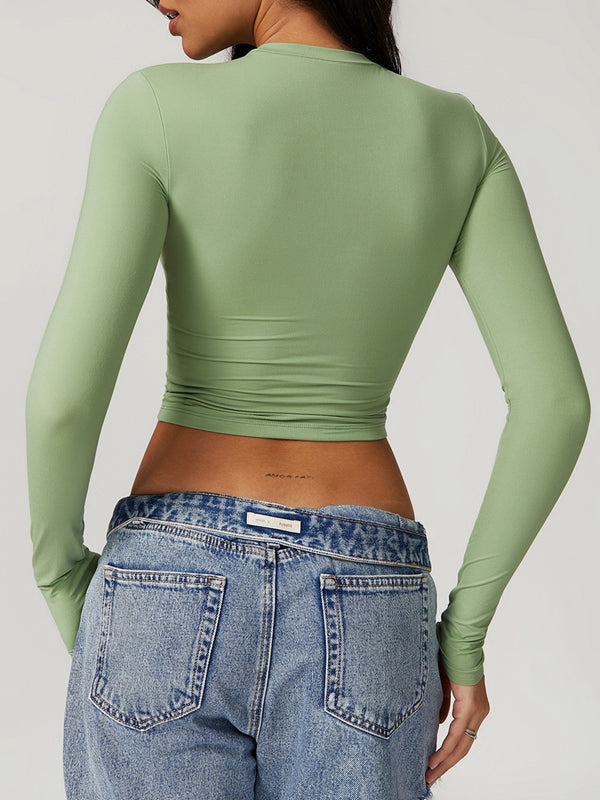ZASUWA Female Quick-dry Round Collar Long Sleeves