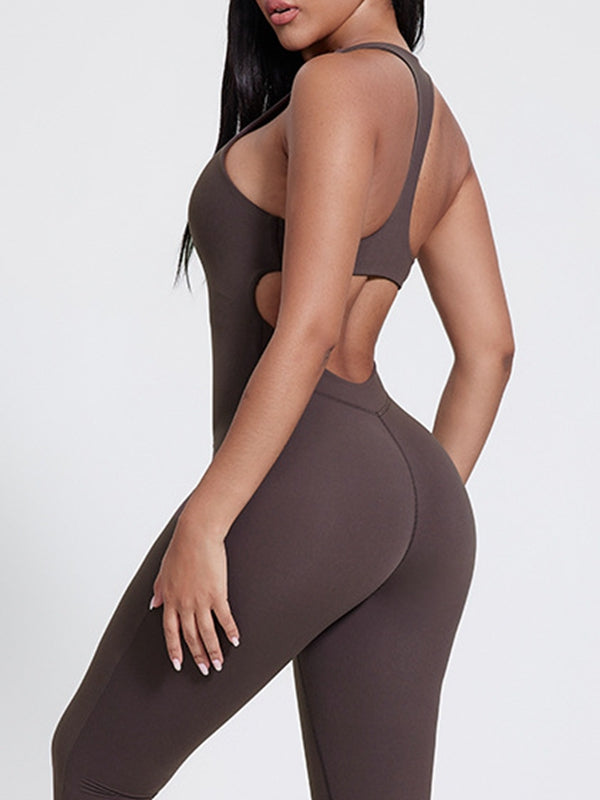 ZASUWA Female Sexy Cutout Zipper Booty Jumpsuit