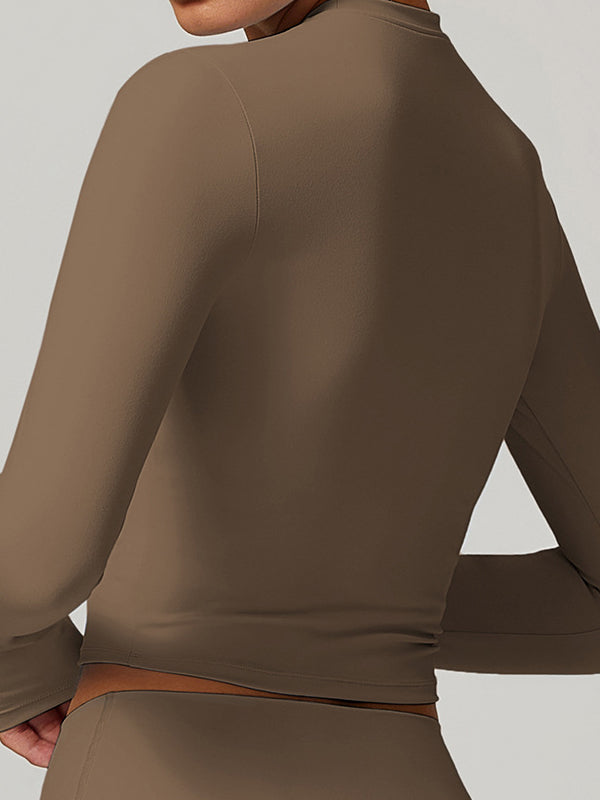 ZASUWA Female Solid Color Quick Dry Elastic Tight Long Sleeves