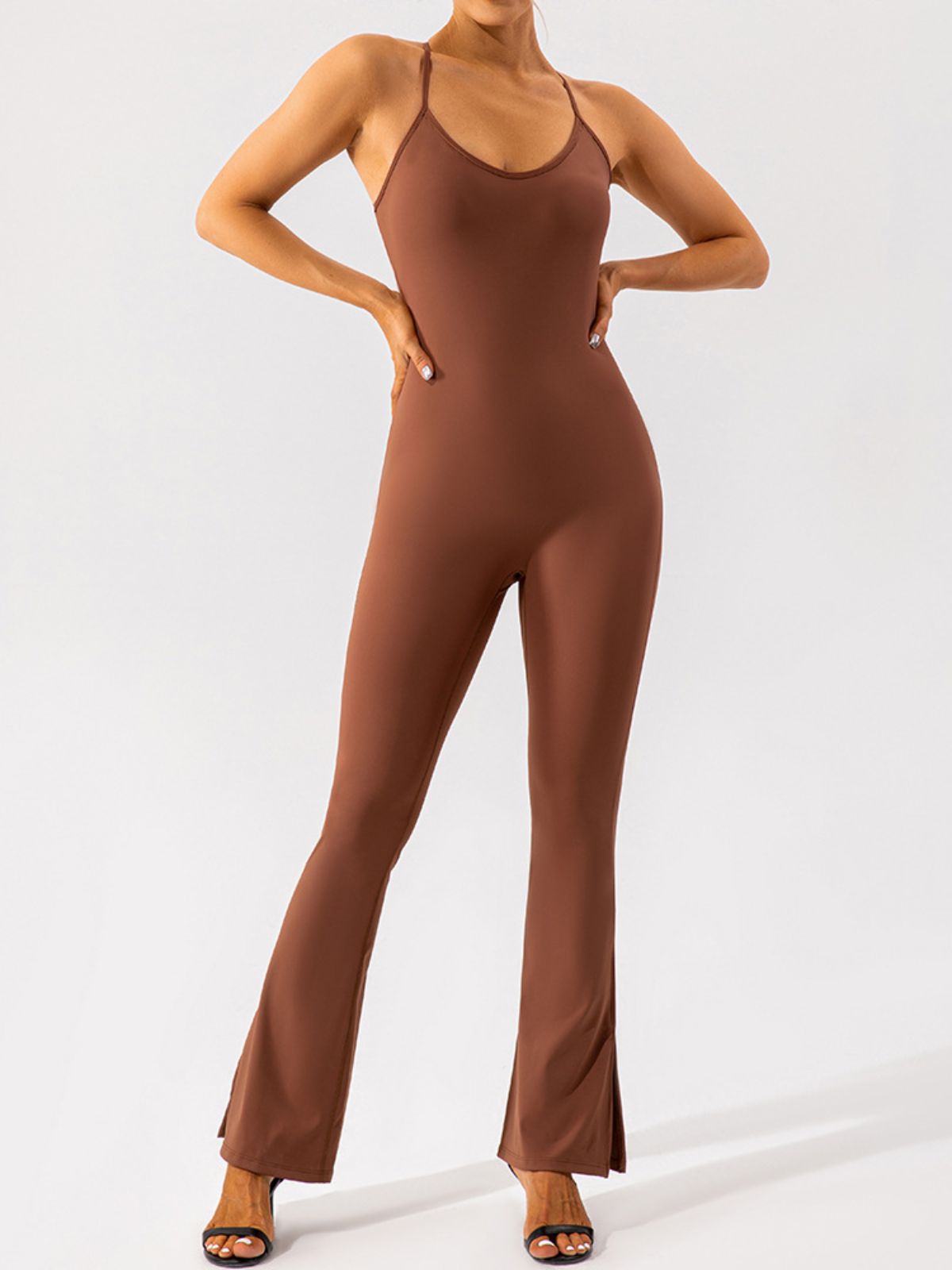 ZASUWA Female Flared Split Beauty Back Jumpsuit