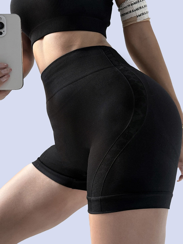 ZASUWA Female Folds Deep V Back High-rise Quick Dry Shorts