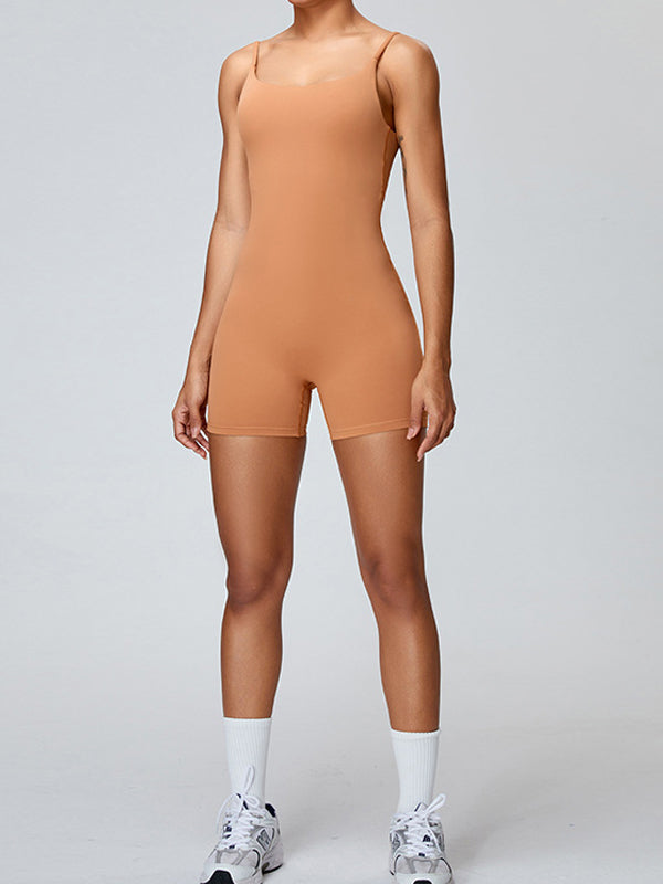 ZASUWA Female Backless U Collar Quick Dry Nude Sensation Romper