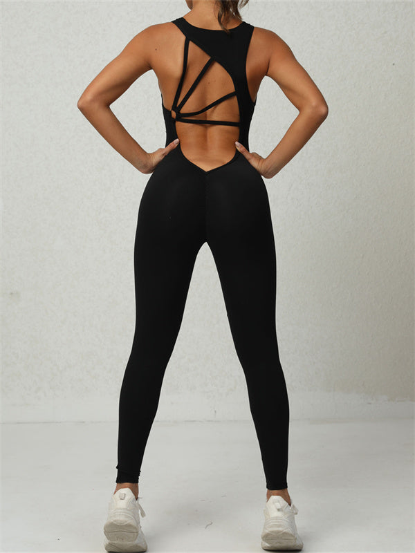 ZASUWA Female Hollow Out Beauty Back Jumpsuits