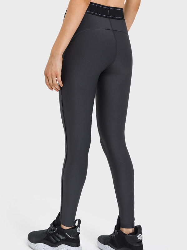 ZASUWA Female Contrast Color Elastic Tight Push Up Design Leggings