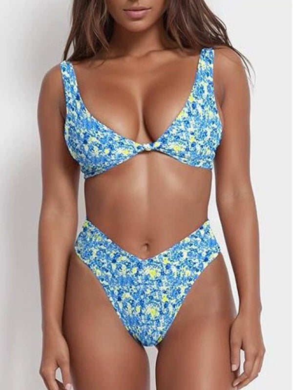 ZASUWA Female Sexy Natural Texture Print Bikini Set