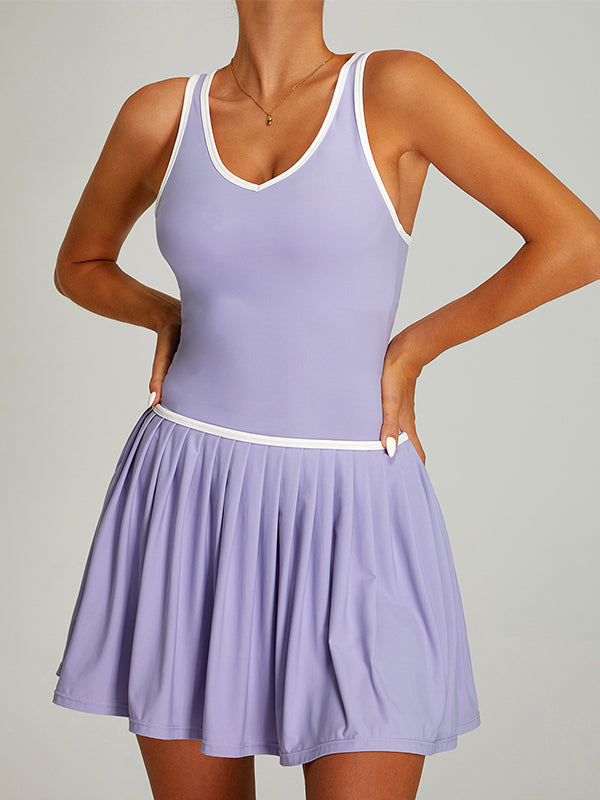 ZASUWA Female Contrast Color 2 in 1 Quick-dry Dress