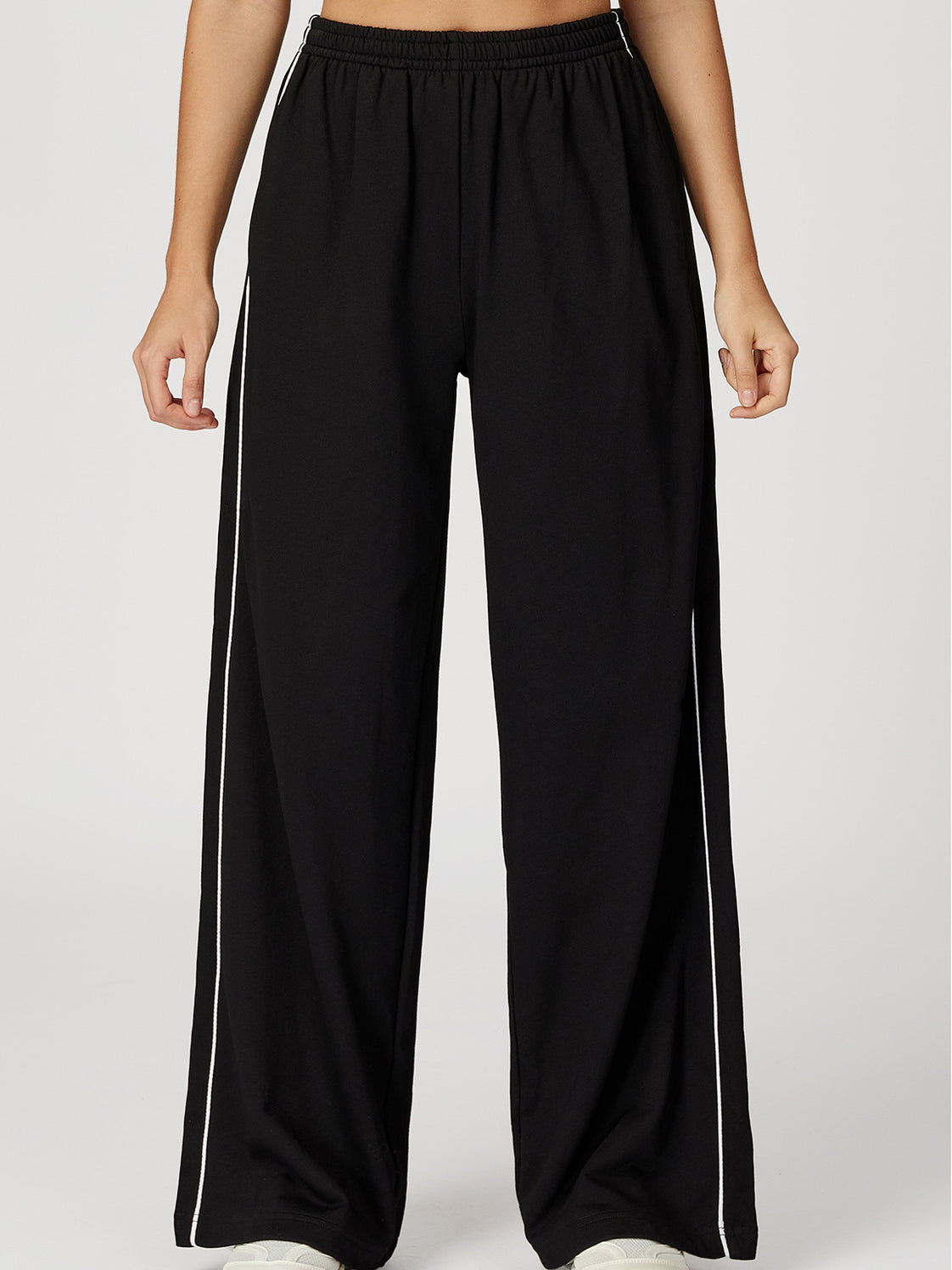 ZASUWA Female Casual Loose Contrast Color Stripe High-rise Pants