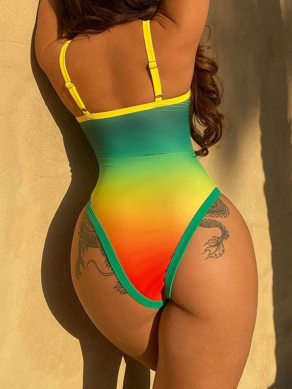 ZASUWA Female Ombre Contrast Color One Piece