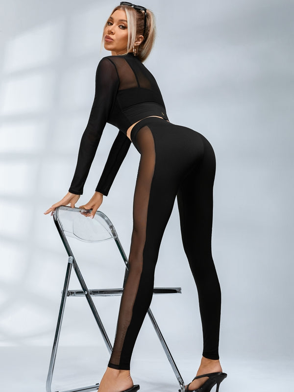 ?ZASUWA Female Sexy Sheer Mesh Seamless Leggings