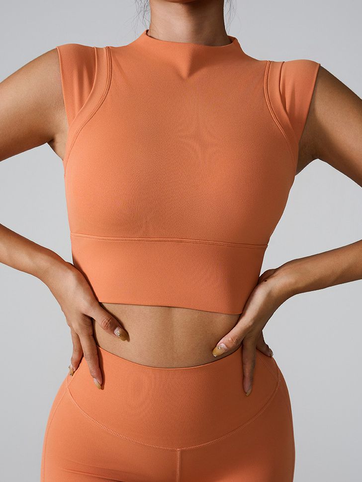 ZASUWA Female Solid Color Basic Must-have Cropped Short Sleeves
