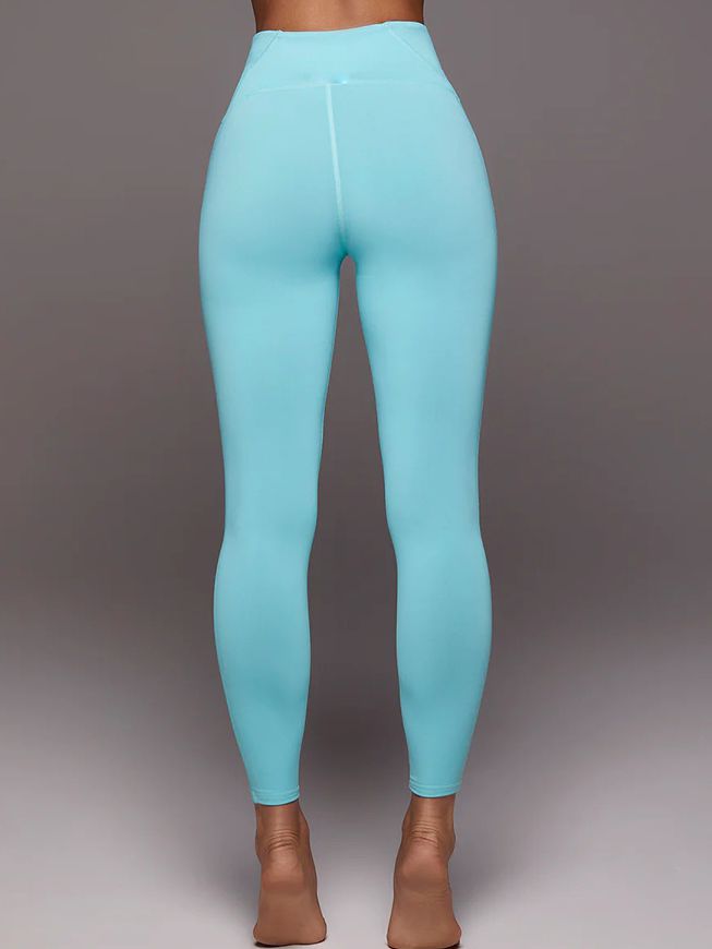 ZASUWA Female Solid Color Unique Folds V Shape Waist Leggings