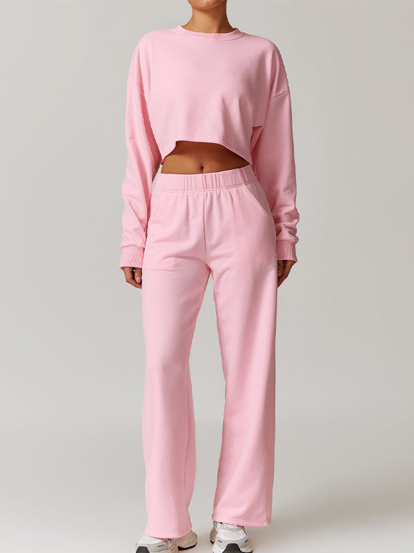 ZASUWA Female Split Backless High-waisted Casual Loose Tracksuit