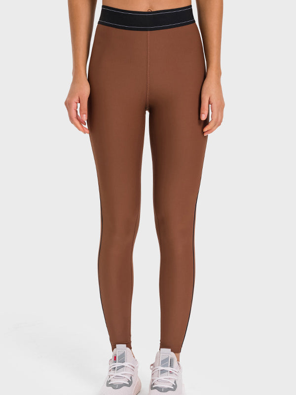 ZASUWA Female Contrast Color Push Up Design Elastic Tight Shockproof Tracksuit