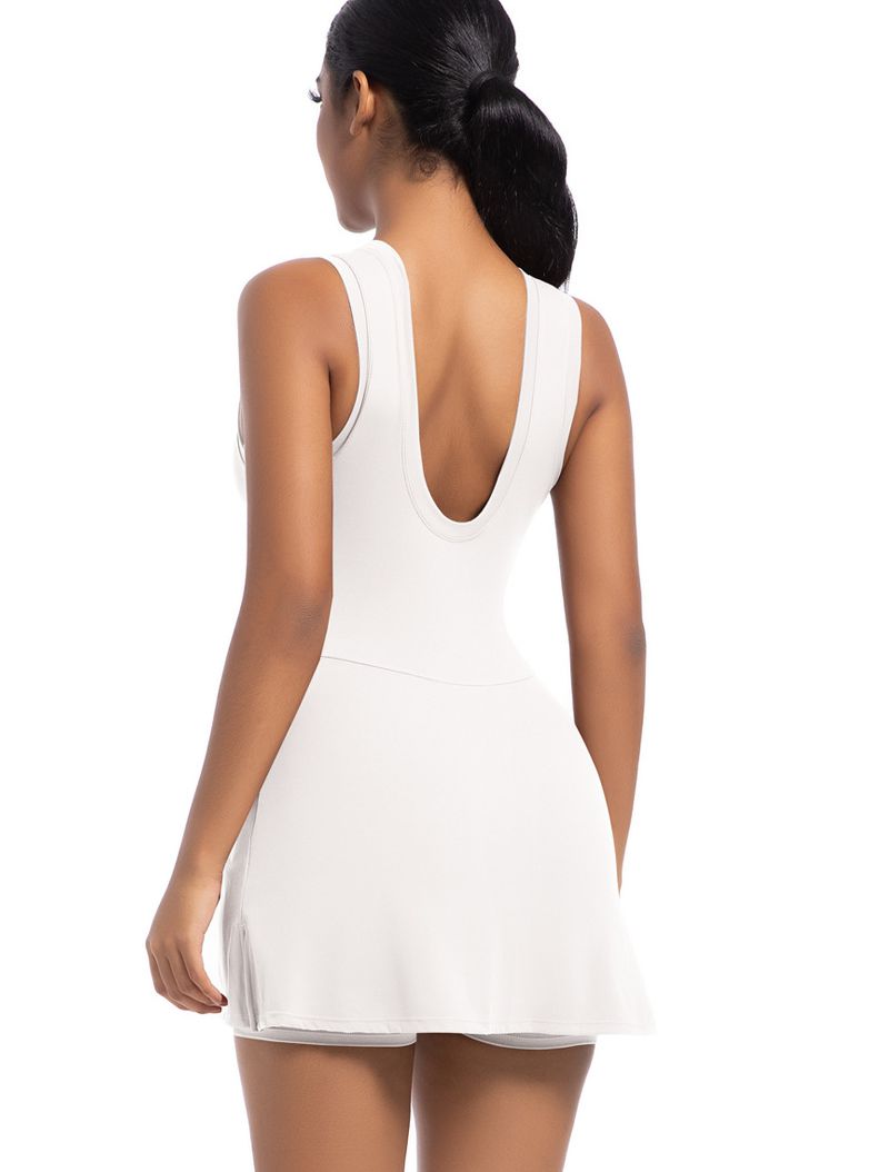 ZASUWA Female Solid Color 2 in 1 Design Quick-dry Dress