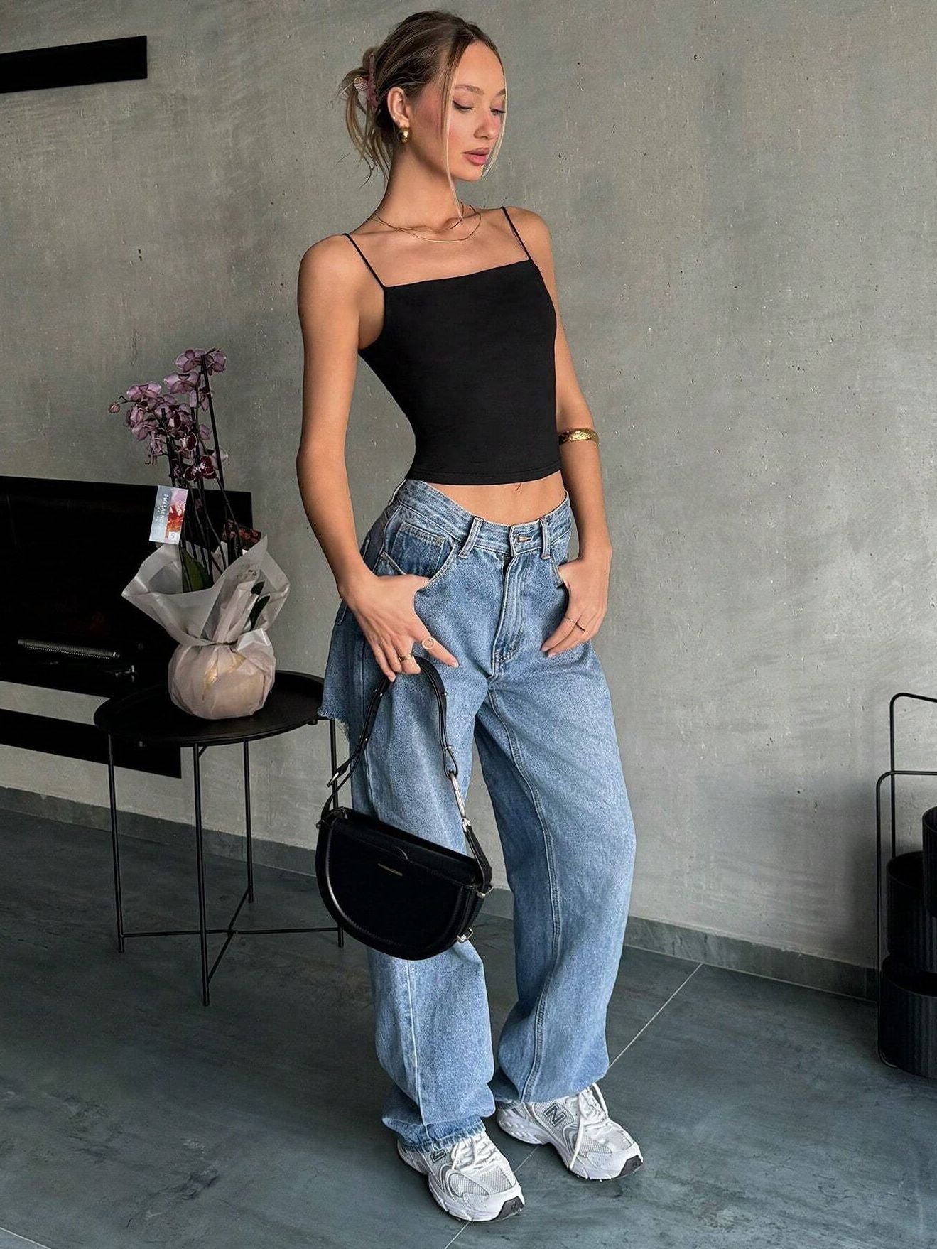 ZASUWA Female Sexy Hollow Out Square Collar Backless Tank