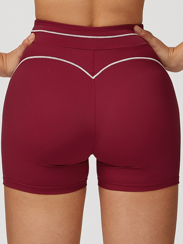 ZASUWA Female Contrast Color Big Heart Shape Push-lift Shorts