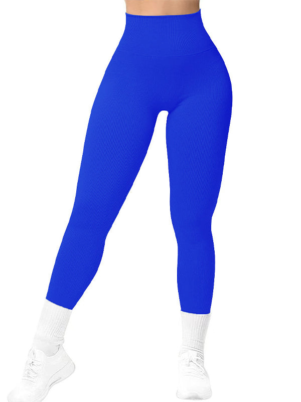 ZASUWA Female Seamless Ribbed Solid Color Quick-dry Leggings