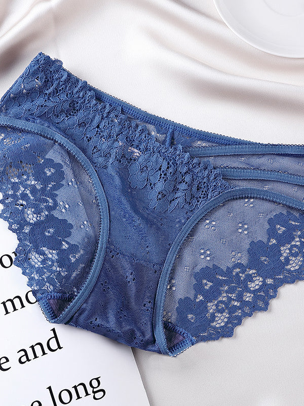 ZASUWA Female Sexy Lace Irregular Hollow Out Panties