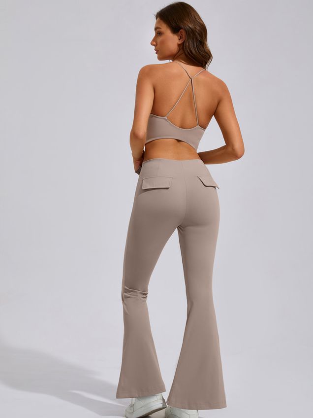 ZASUWA Female Button Cutout Cargo Style Flare Design Tracksuit