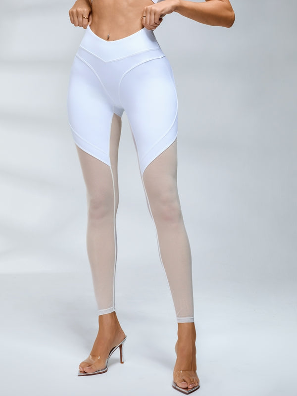 ZASUWA Female Super Sexy Mesh Push Up V-shape Waist Leggings