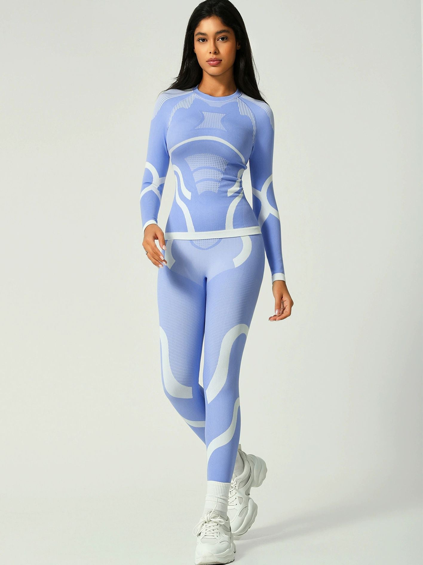 ZASUWA Female Quick Dry Warm Contrast Color Elastic Tight Ski Tracksuit