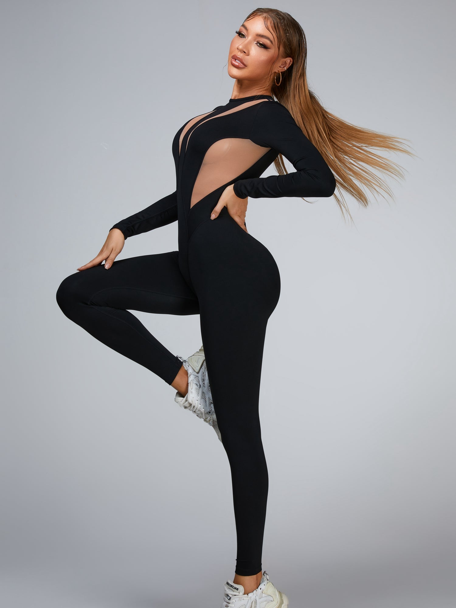 ?ZASUWA Female Fashion “Flame” Mesh Jumpsuit